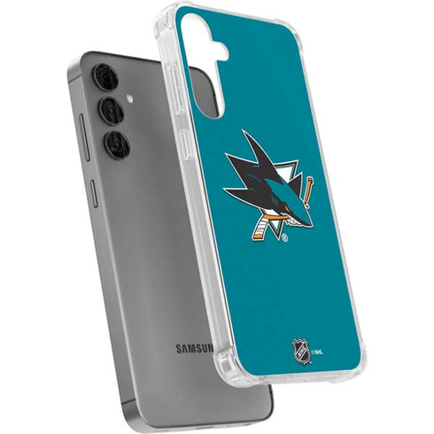NHL San Jose Sharks Solid Background Galaxy S24 Plus Clear Case